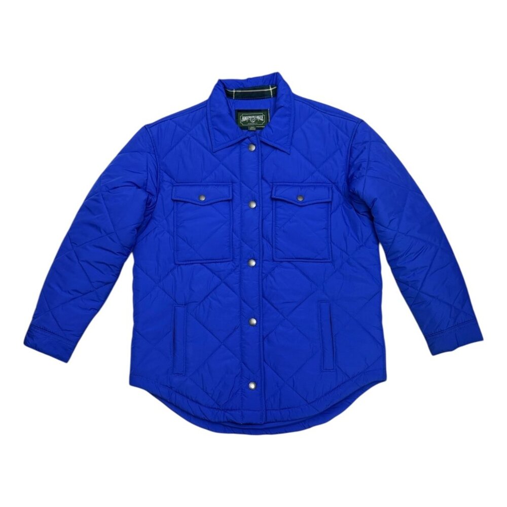 AMERICAN EAGLE Quilted Vibrant Blue Designer Puffer Parka Jacket Womens Small